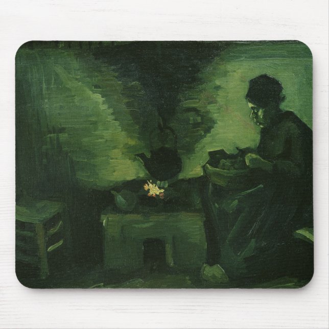 Ländliche Frau Vincent van Goghs | durch den Herd Mousepad (Vorne)