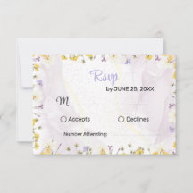 Ländliche Frühlingsblumen Elegante Hochzeits-RSVP-