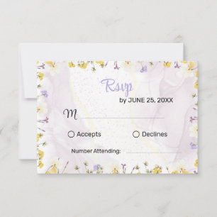 Ländliche Frühlingsblumen Elegante Hochzeits-RSVP- RSVP Karte