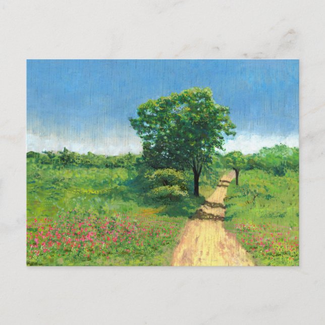 Ländliche Frühlingslandschaft Postkarte (Vorderseite)