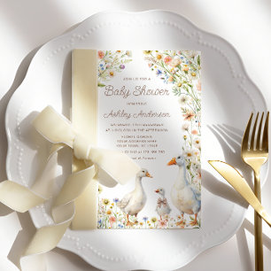 Ländliche Gänsefamilie Baby Shower Einladung