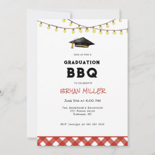 Ländliche Gartenparty zum Schulabschluss mit Grill Einladung
