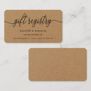 Ländliche Geschenkliste im Kraft-Script Begleitkarte