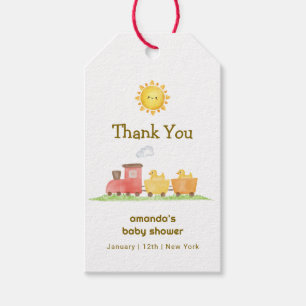 Ländliche Gummiente Choo Choo Zug Baby Shower Geschenkanhänger
