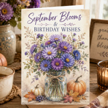 Ländliche Herbst-Aster-Blumen September Geburtstag