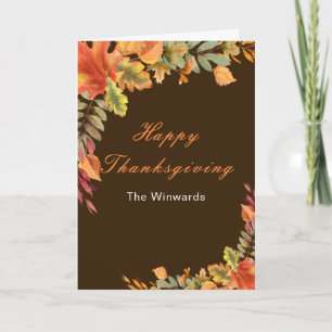 Ländliche Herbst Blätter Thanksgiving-Party Feiertagskarte