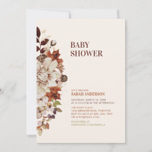 Ländliche Herbst-Blumen-Baby-Shower-Einladung Einladung