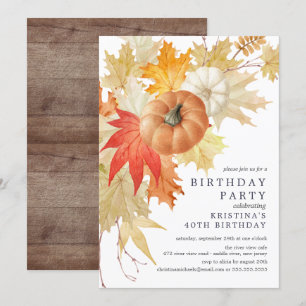 Ländliche Herbst-Geburtstagseinladung Einladung