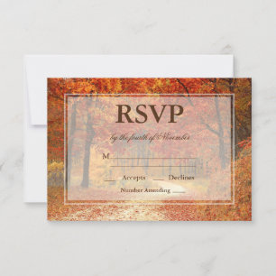 Ländliche Herbst-Hochzeit-RSVP mit Baum RSVP Karte