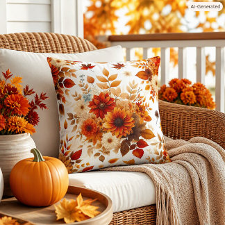 Ländliche Herbst-Kupfer-Blumen Herbstsaison-Blüte Kissen