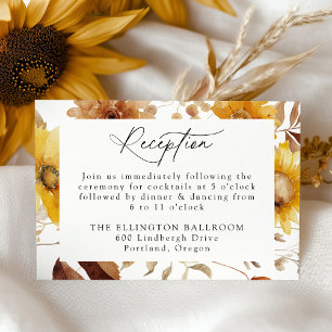 Ländliche Herbst-Sonnenblumen- und Wildblumen-Hoch Begleitkarte