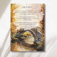 Ländliche Herbst-Steinbrücke-Fluss-Hochzeitsdetail