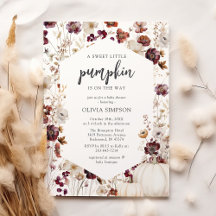 Ländliche Herbst-Wildblumen-Baby-Party für Kürbis