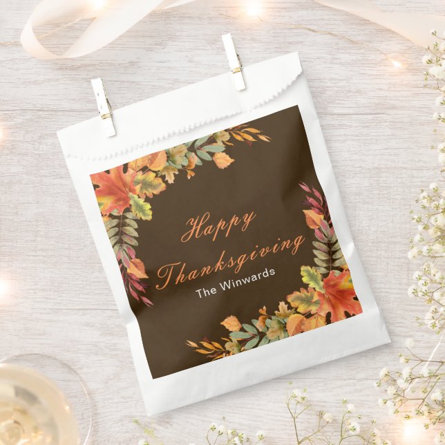 Ländliche Herbstblätter-Erntedankfest-Party Geschenktütchen (Ausgeschnitten)