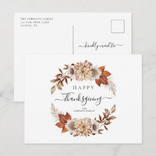Ländliche Herbstblätter Frohes Erntedankfest Postkarte