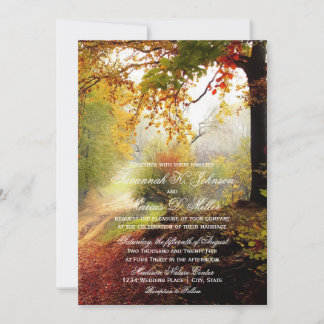 Ländliche Herbstblätter Herbst Natur Hochzeit Einladung