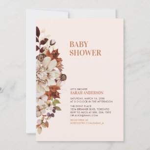 Ländliche herbstliche Blumen-Baby-Shower-Einladung Einladung