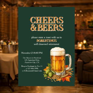 Ländliche Herren-Rentnerparty mit Cheers und Bier Einladung