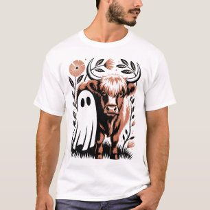 Ländliche Highland-Kuh-Geist-Halloween T-Shirt