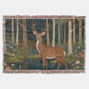 Ländliche Hirsche Waldlandschaft Grün Naturliebhab Decke