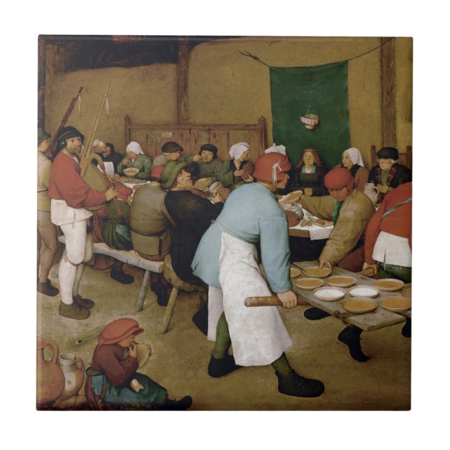 Ländliche Hochzeit durch Pieter Bruegel das Fliese (Vorderseite)