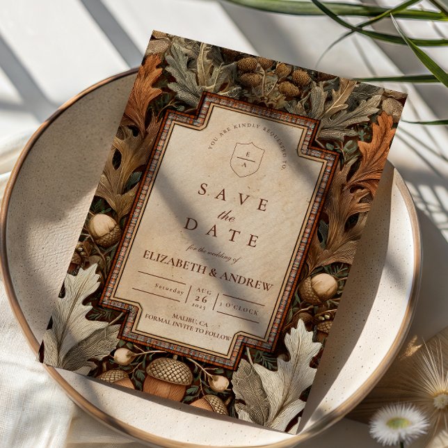 Ländliche Hochzeit im Eichenwald-Stil Save The Date (Von Creator hochgeladen)