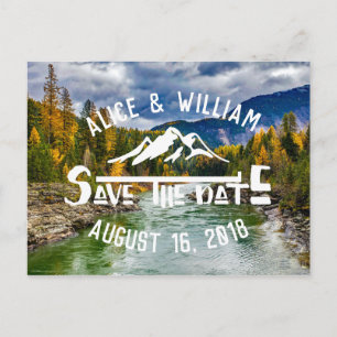 Ländliche Hochzeit im Gebirge Save-the-Date-Post Ankündigungspostkarte
