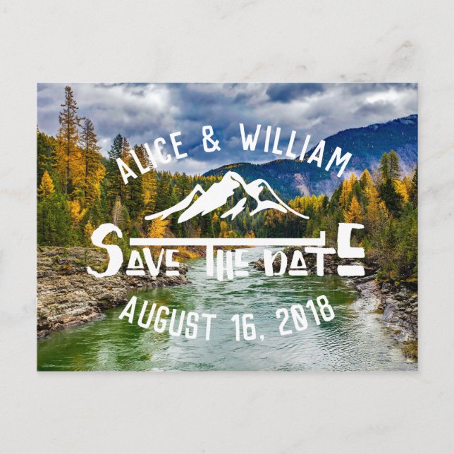 Ländliche Hochzeit im Gebirge | Save-the-Date-Post Ankündigungspostkarte (Vorderseite)