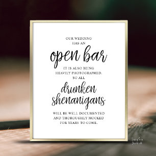 Ländliche Hochzeit mit Open Bar, betrunkene Scherz Poster
