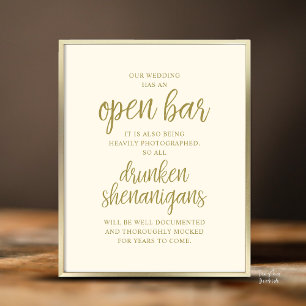 Ländliche Hochzeit offene Bar, betrunkene Possen Poster