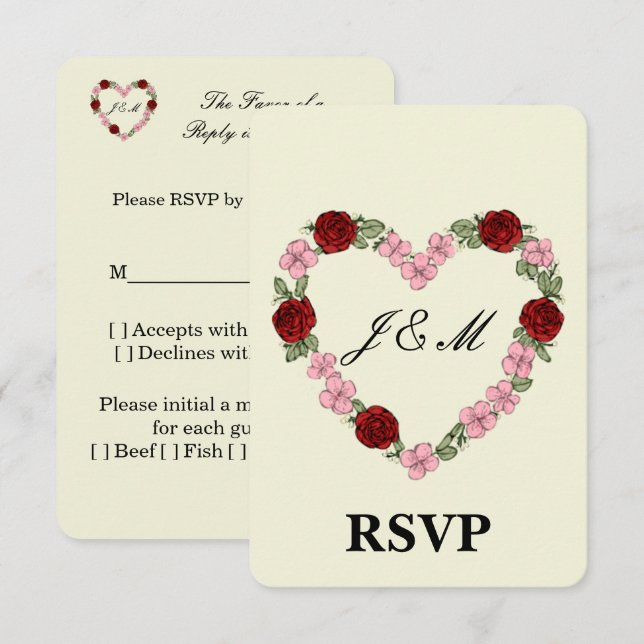Ländliche Hochzeit RSVP Karte (Vorne/Hinten)