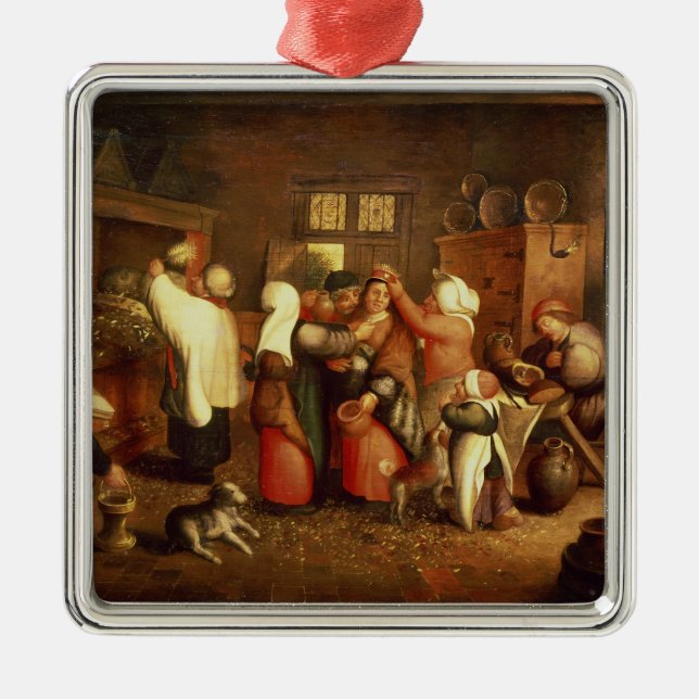 Ländliche Hochzeit Silbernes Ornament (Vorne)