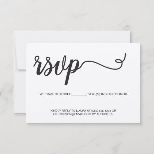 Ländliche Hochzeits-Elopement-Zeremonie-Skript RSVP Karte