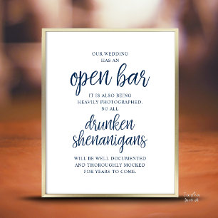 Ländliche Hochzeits-Open-Bar, betrunkene Scherze Poster