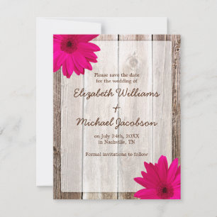 Ländliche Hochzeitseinladung Pinke Daisy Scheune S Save The Date