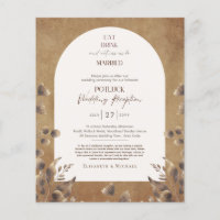 Ländliche Hochzeitsempfangs-Einladung mit Potluck-