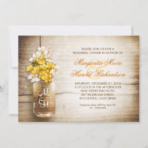 ländliche Hochzeitsprobe-Einladungen im Mason-Topf Einladung