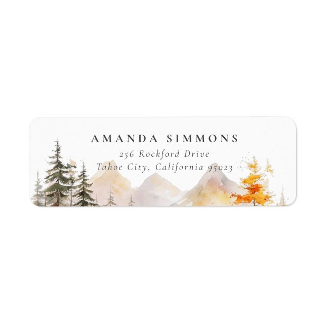 Ländliche Hochzeitsrücksendeadresse im Herbstwald  (Vorne)