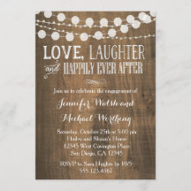 Ländliche Holz-Hochzeitseinladung