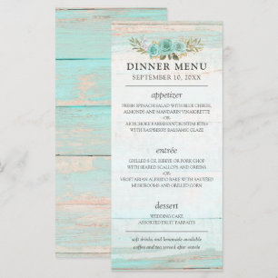 Ländliche Holz-Türkis-Blumen-Landhochzeit Programm