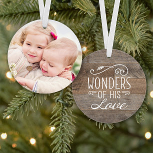 Ländliche Holz-Wunder seiner Liebe Foto-Andenken Ornament