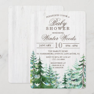 Ländliche Holzbaum-Baby-Shower-Einladung Einladung