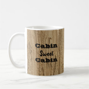Ländliche Holzkorn-Foto-Hütte Süße Hütte Kaffeetasse