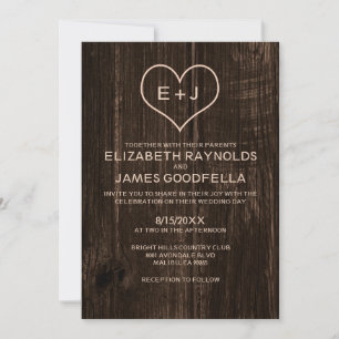 Ländliche Holzkorn-Hochzeitseinladungen Einladung