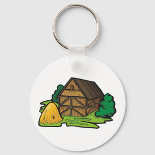 Ländliche Holzscheune Landhaus Schlüsselanhänger