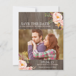 Ländliche Holzwasserfarbe Save the Date Ankündigun