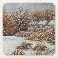 ländliche Hütten Schneeszene Weihnachtszeit