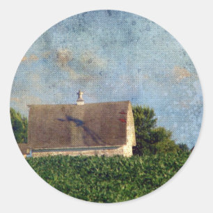 Ländliche Iowa-Scheune 4 Runder Aufkleber