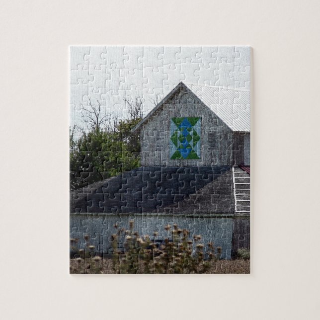 Ländliche Iowa-Scheune mit einer Steppdecke Puzzle (Vertikal)