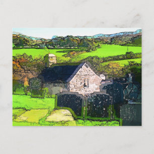 LÄNDLICHE KIRCHE POSTKARTE